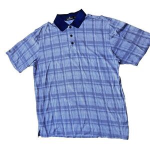 Bugatchi Mens Printed Cotton Polo Vomo Short Sleeve Polo Ombré Gradient sz XL
